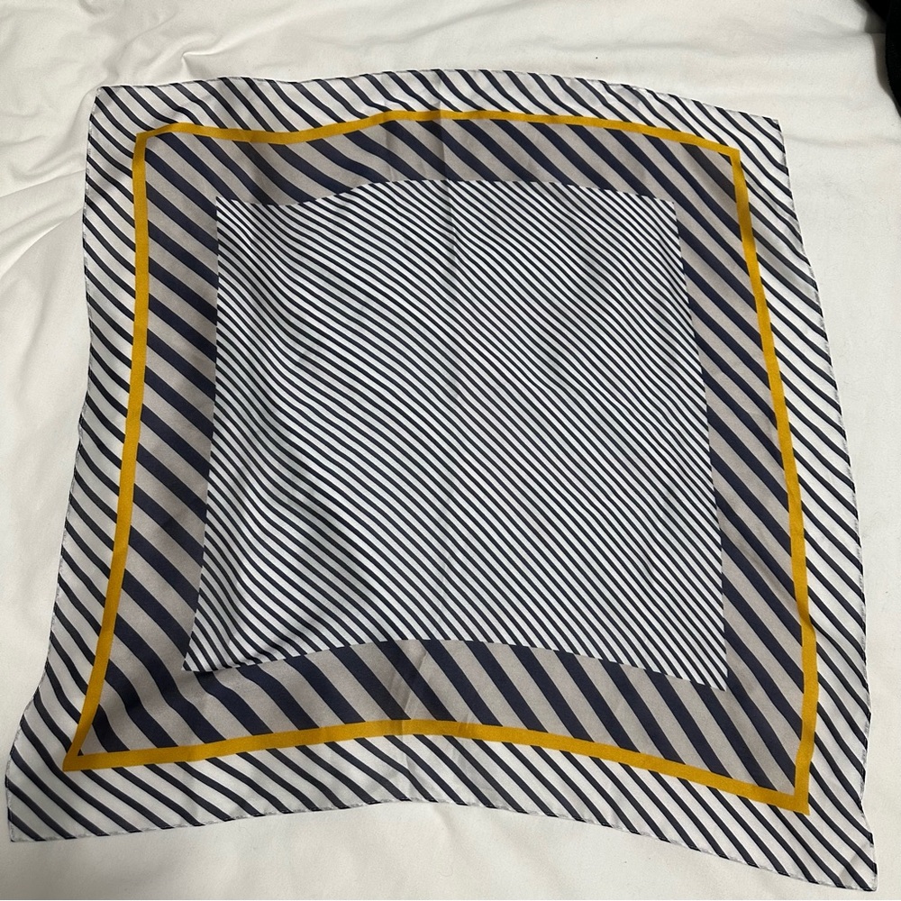 White and blue scarf